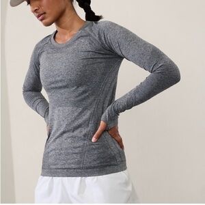 NWOT- Athleta Gray Long Sleeve Women's Top